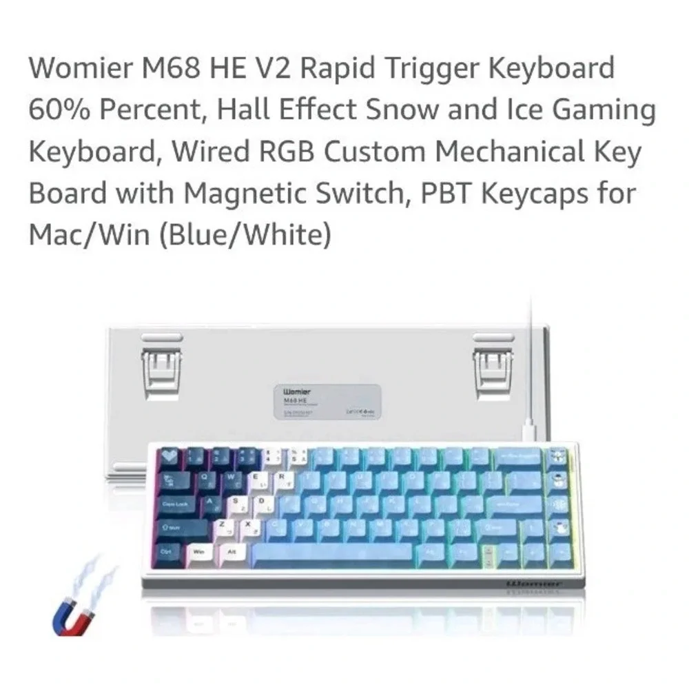 Mechanical Gaming 60 % Keyboard Womier M68 HE Ultra Rapid Trigger Hall Effect